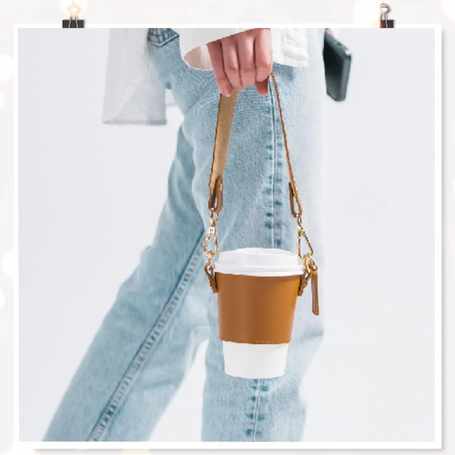 BandoulièRe Gobelet Bouteille Porte Bouilloire - RéGlable Sangle Poche Accessoire Gourde ChaîNe Collier Cordon éPaule Universel Portable Convient RandonnéE Cyclisme Grand Air Camping Voyage（Marron）