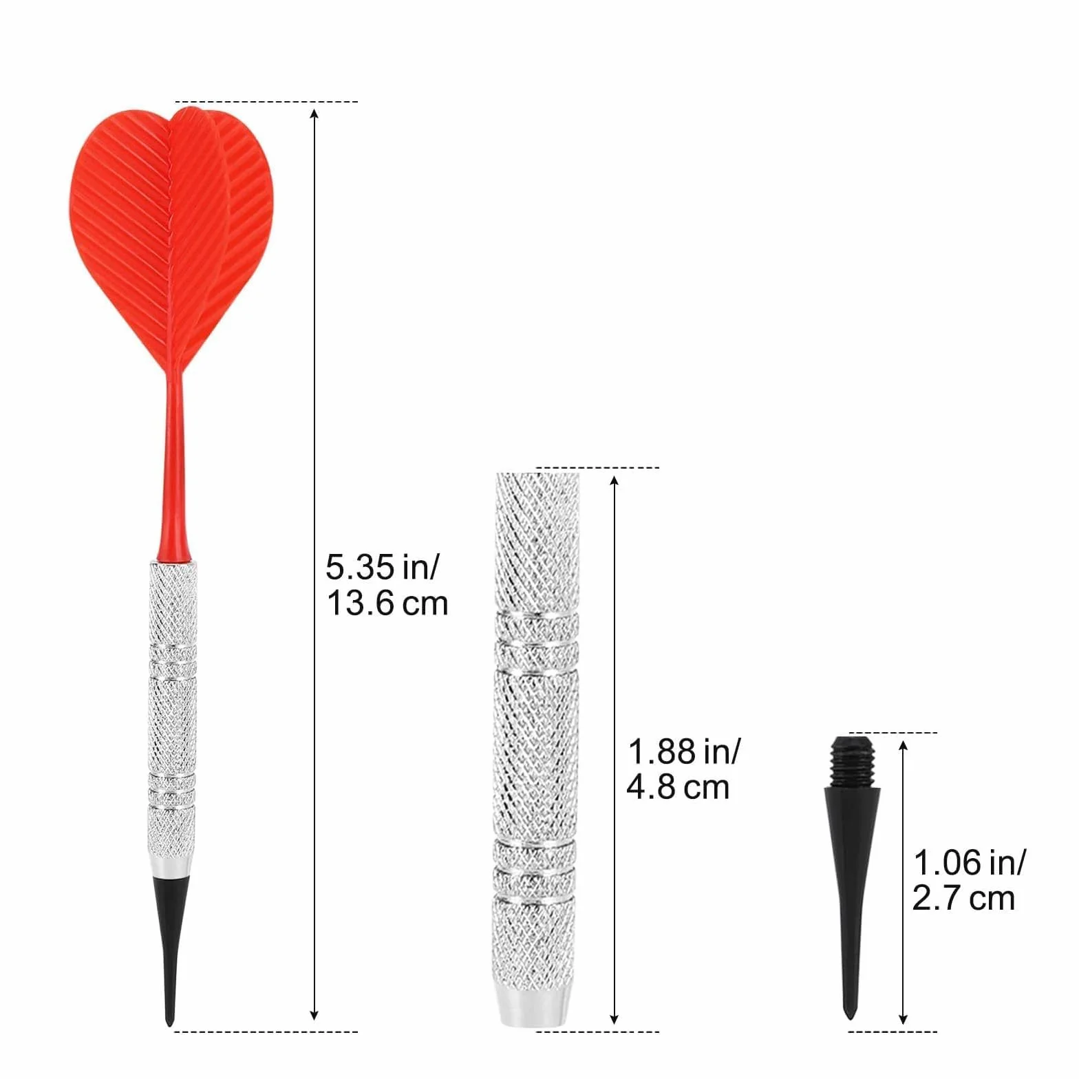 12 Pièces Fléchettes avec 36 Têtes Interchangeables, Fléchettes en Plastique de Haute Qualité, 4 Couleurs, Corps en Fer, Idéales pour Débutants et Entraînements Avancés