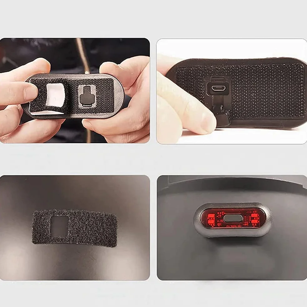 Lumière LED pour casque, feu de freinage pour casque de moto, rechargeable, lumière d'avertissement de sécurité rouge pour la nuit