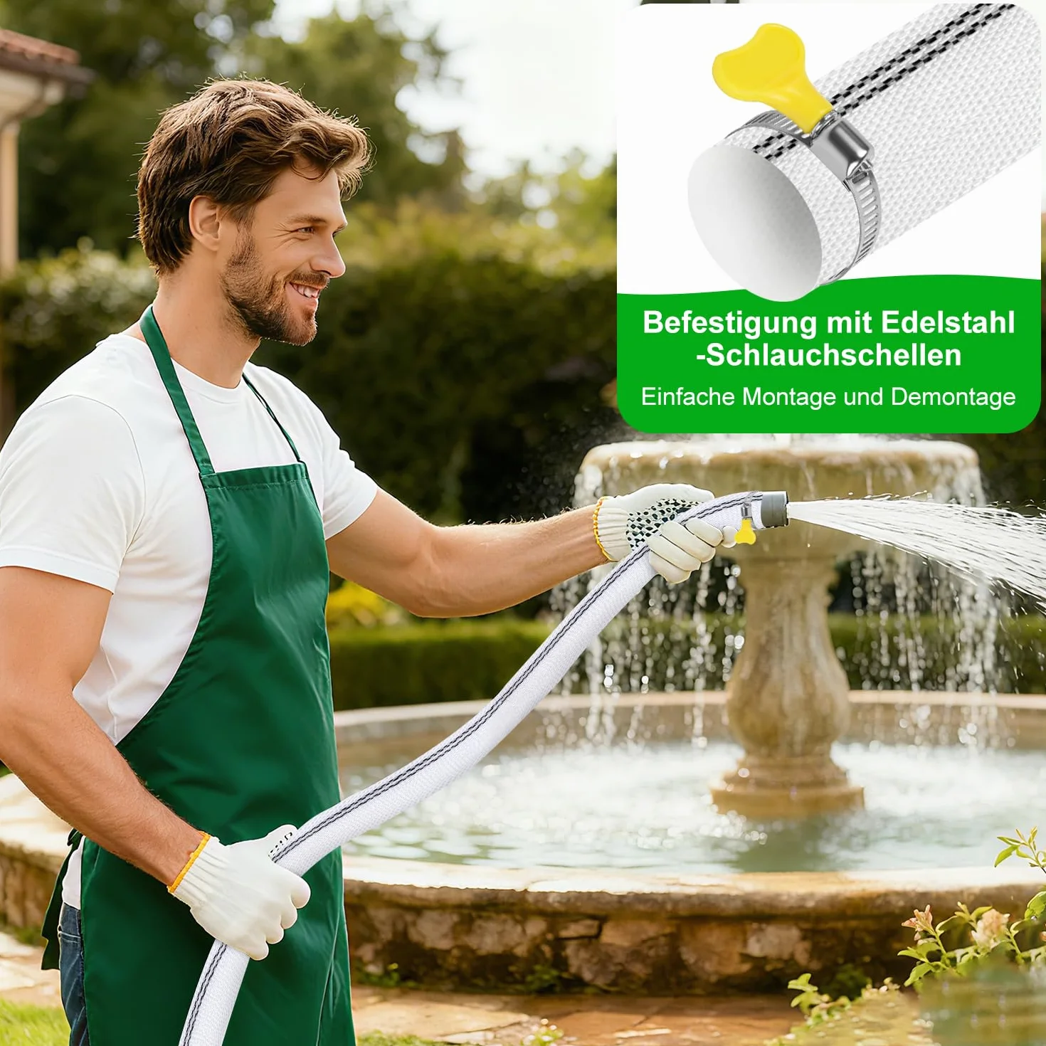 Tuyau Refoulement 1" Plat 25mm 20m 4Clips Pompe Eau Submersible Drainage Irrigation Jardin Piscine