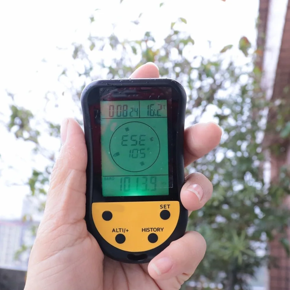 Altimètre numérique pour voiture, altimètre, thermomètre hygromètre, écran LCD rétroéclairé, altimètre numérique pour camping en plein air