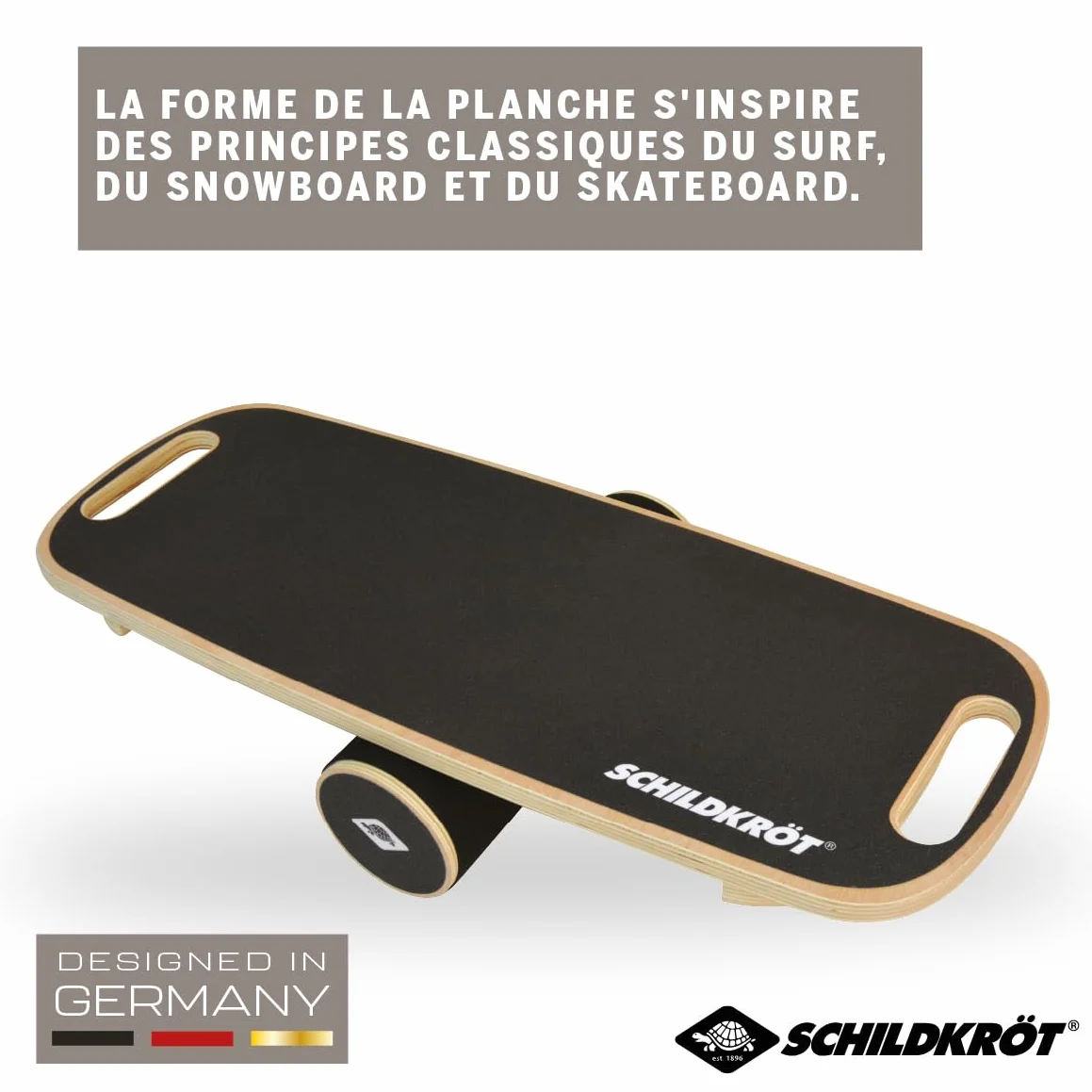 Schildkröt Planche d'Équilibre en Bois Véritable, Surface Antidérapante