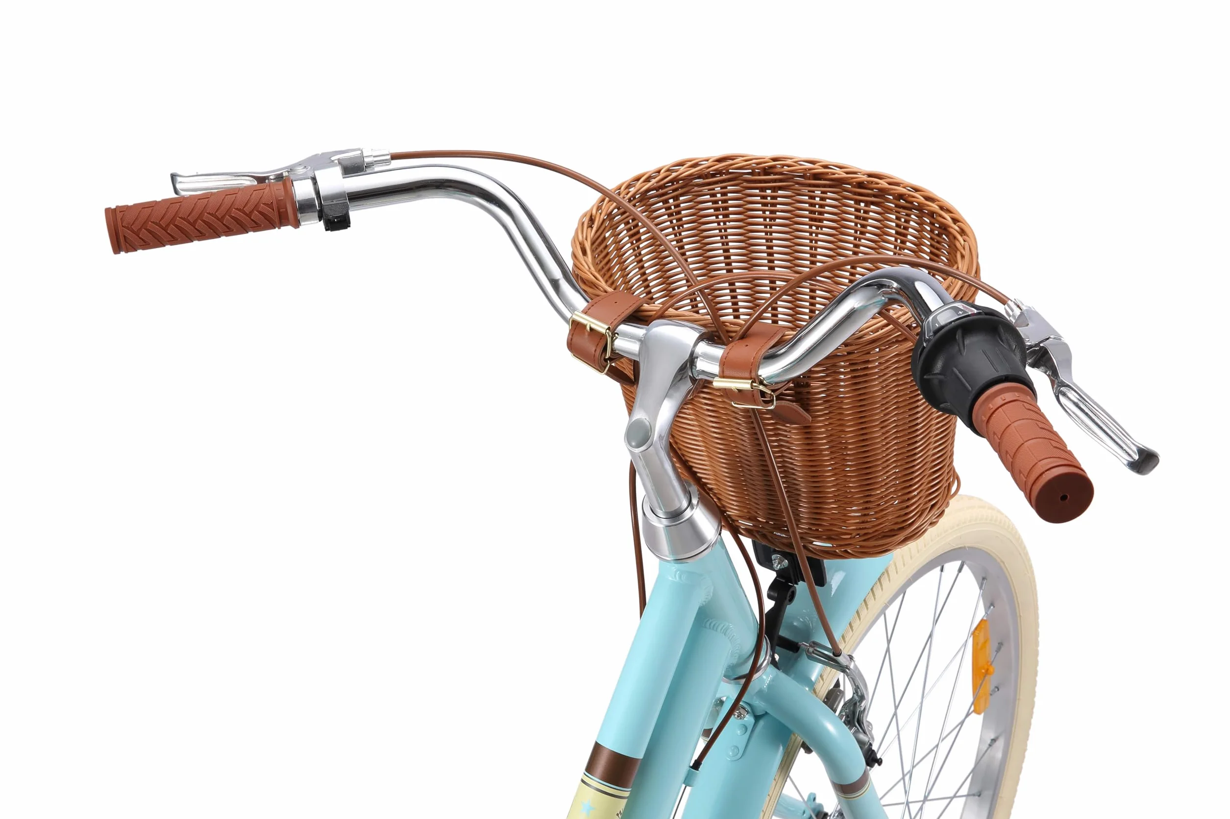 BIKESTAR Vélo pour Enfants en Aluminium à partir de 9-10 Ans | Vélo rétro de Ville 24 Pouces, 7 Vitesses, Panier, Frein en V, vélo hollandais