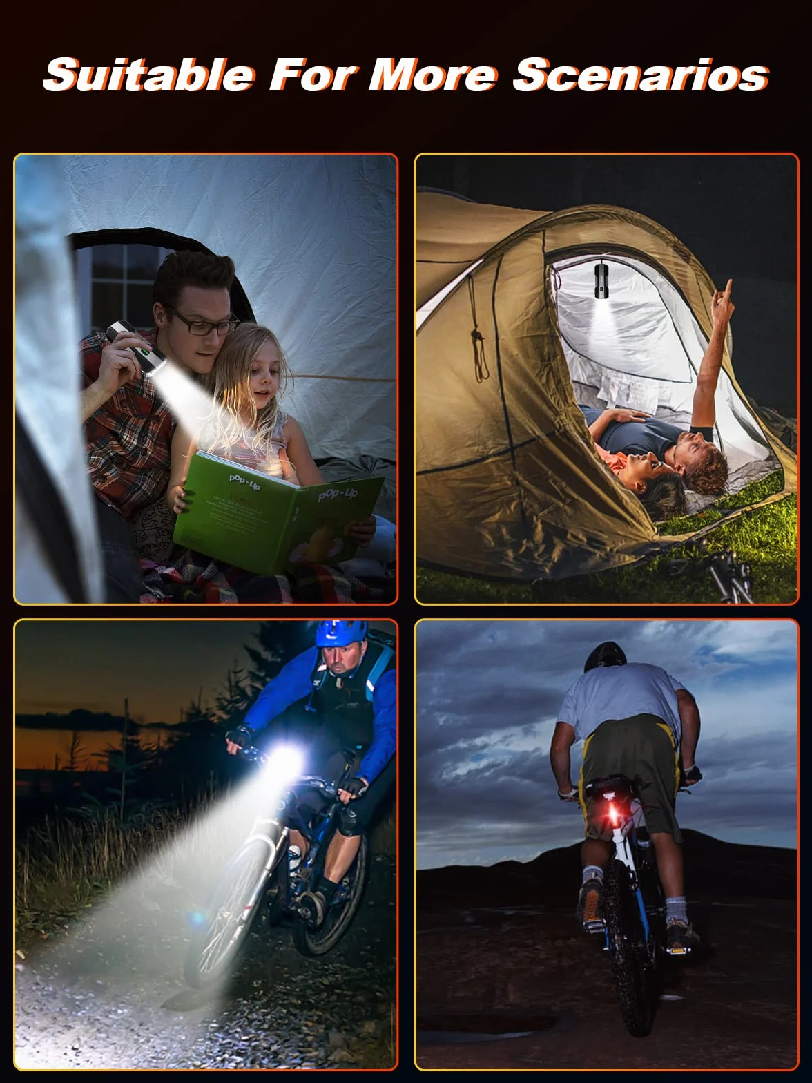 IPSXP Lumiere Velo, 14+ Heures Temps d'endurance & IPX5/6 Étanchéité, Power Bank Function, Chargement USB Eclairage Velo Avant et Arriere, 5 Modes, Convient à Tous Les Types de vélos
