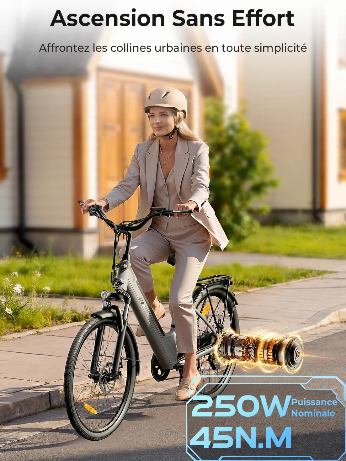 Touroll J2 St Vélo Électrique Autonomie 100KM Moteur 250W 45Nm Batterie Amovible 561Wh 26" VTT Trekking Adulte E-Bike Urbain