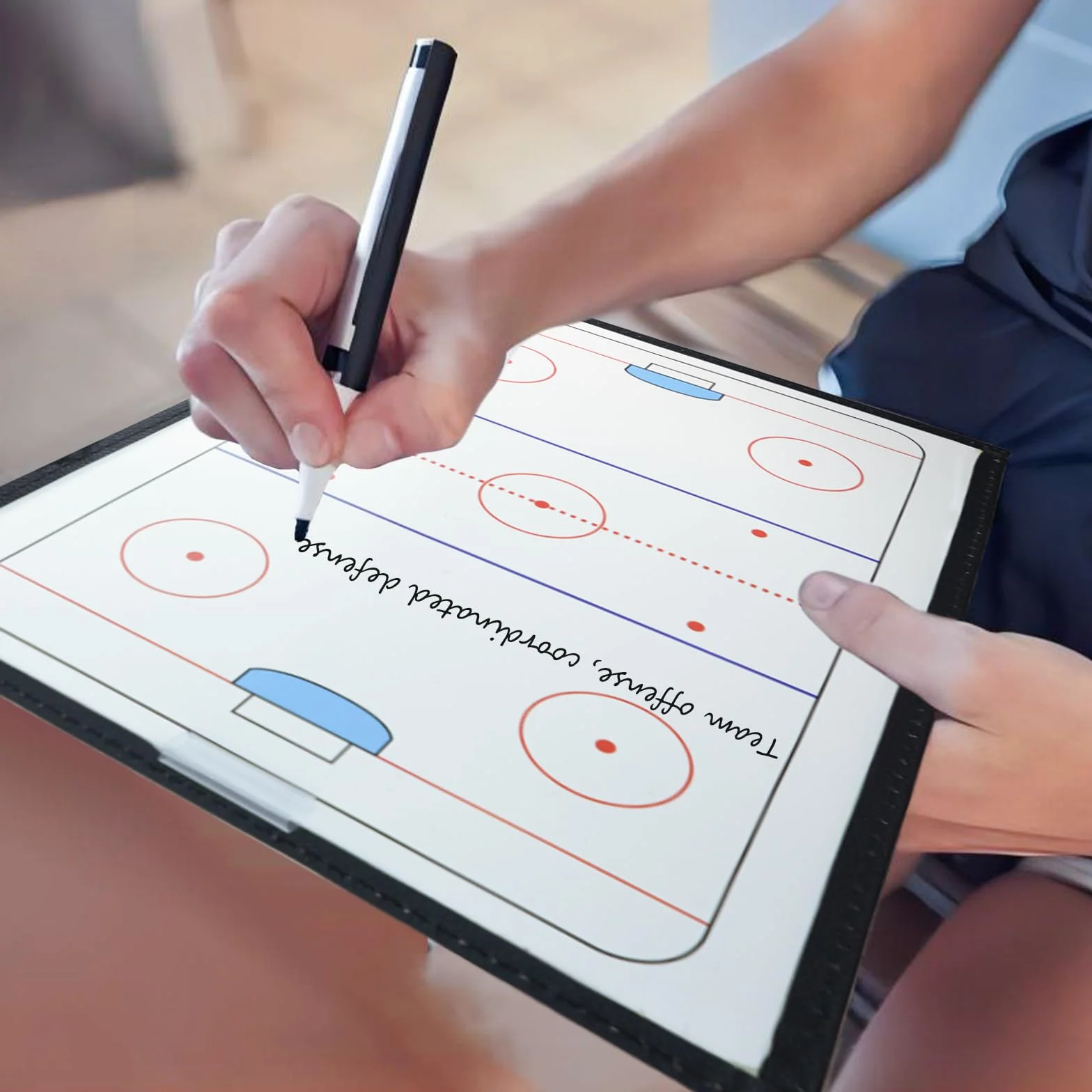 Joyeee Tableau Blanc Tactique Hockey sur Glace avec Marqueur Effaçable à Sec