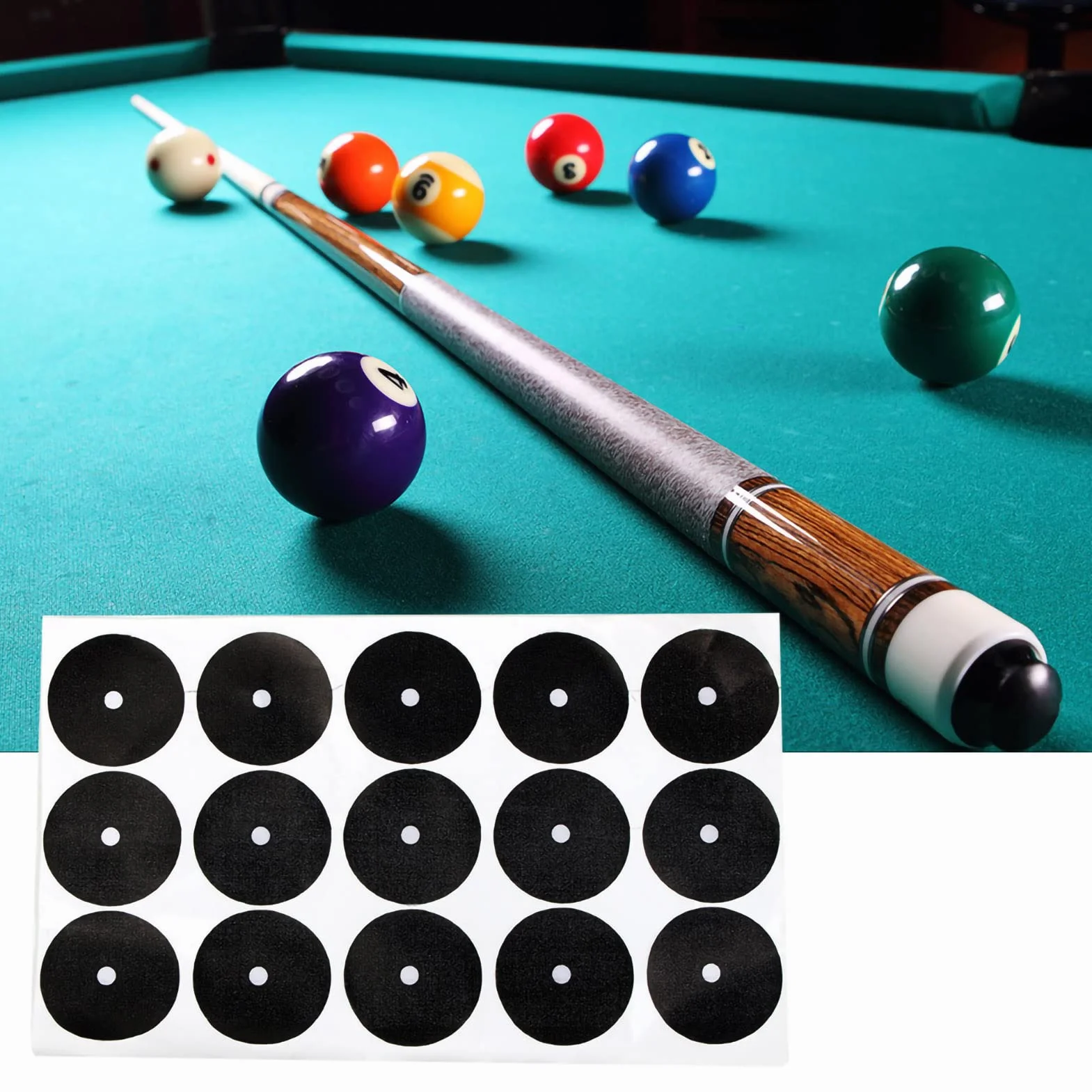 Autocollant de Point de Table de Billard Blanc 10mm, Accessoires pour Snooker Anglais 35cm