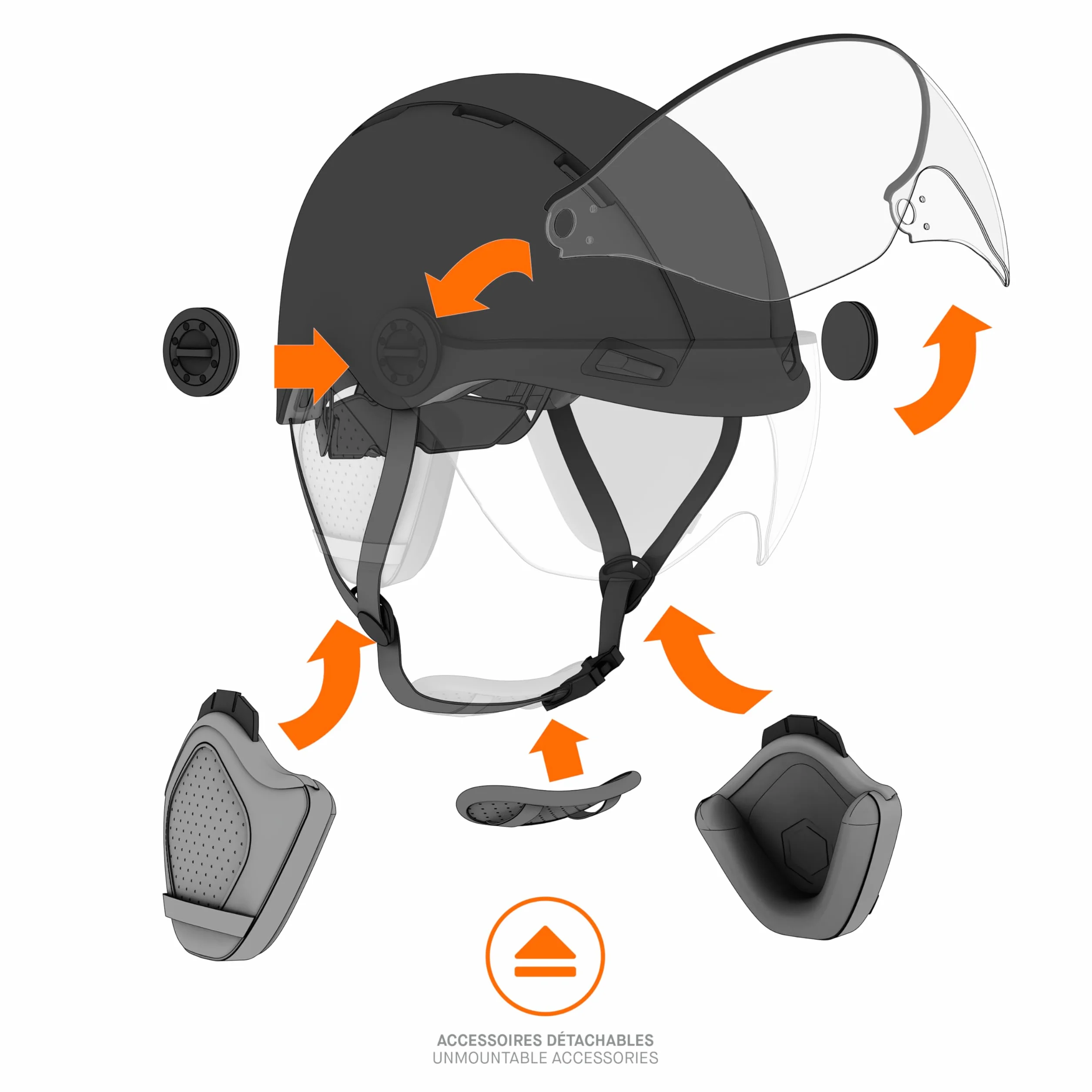 CASR Style - Casque Lifestyle Urbain pour Vélo & Trottinette Electrique - Visière Transparente & Cache-Oreille Amovibles - Confort Optimal pour Homme & Femme - Crème - Taille M