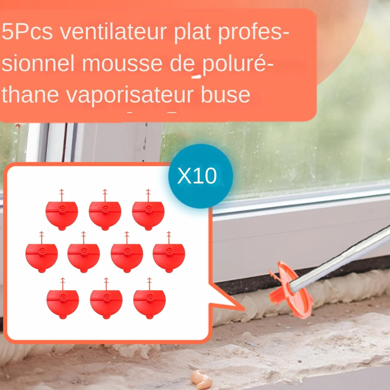 Buse de pulvérisation à mousse PP, buse plate, 10 buses portables en mousse de polyuréthane, buse d'étanchéité adhésive professionnelle