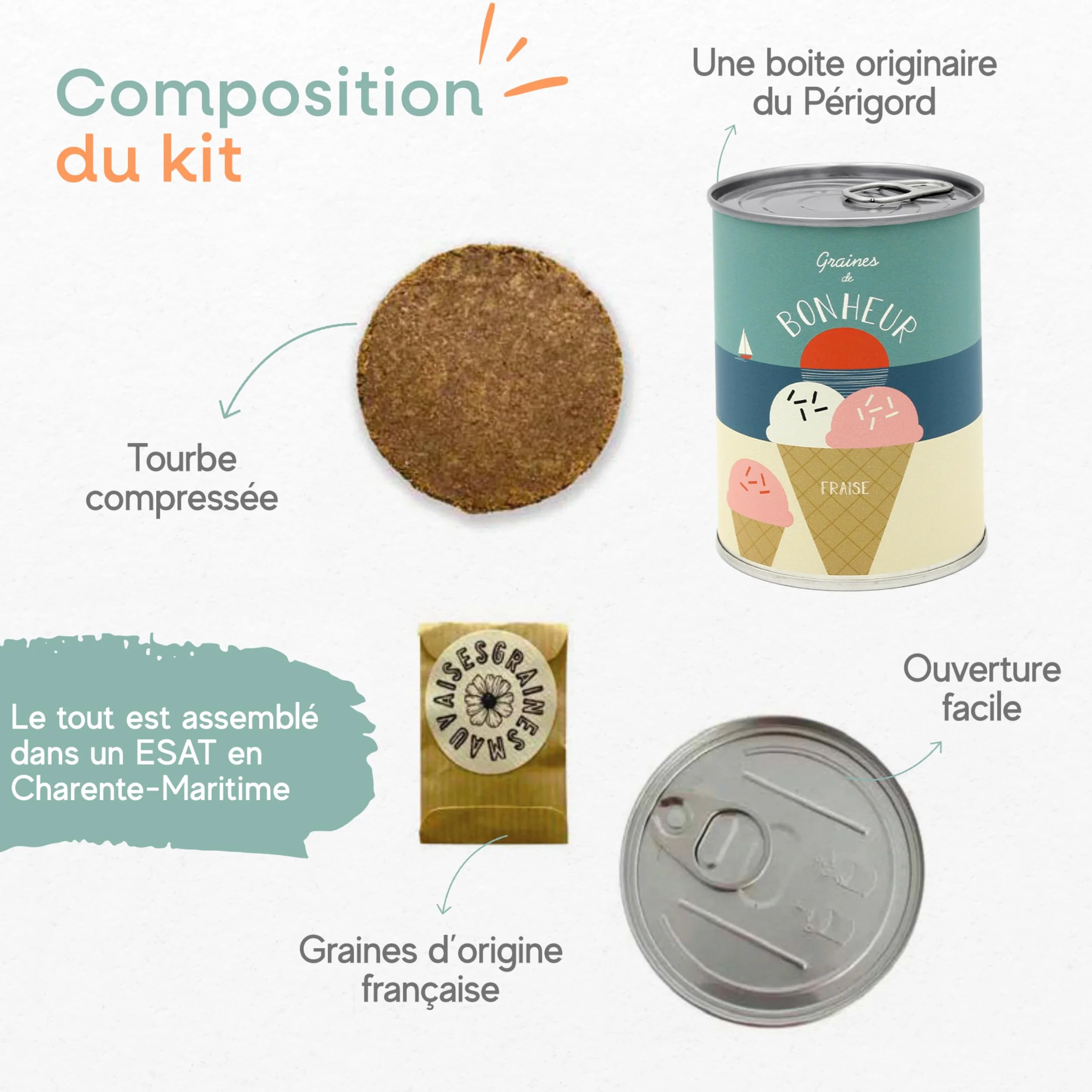Mauvaises Graines Kit de Graines de Fraises des Bois à Semer - Cadeau Original Fabriqué en France