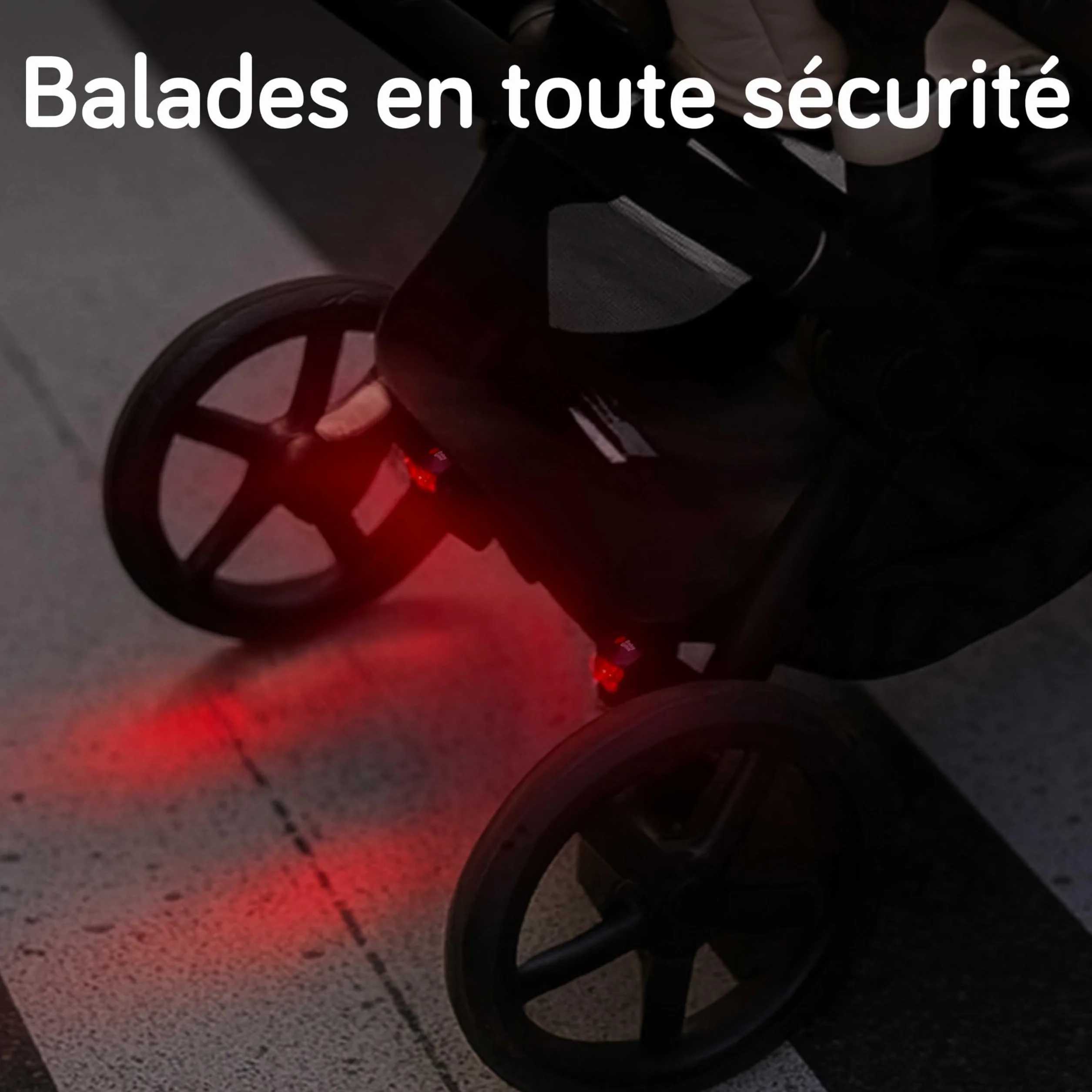 Baby Uma Lumières LED Poussette (Lot de 4) – Universelles avec 3 Modes (Fixe/Pulsation/Clignotant), Éclairage Avant & Arrière pour Poussette, Vélo et Trottinette