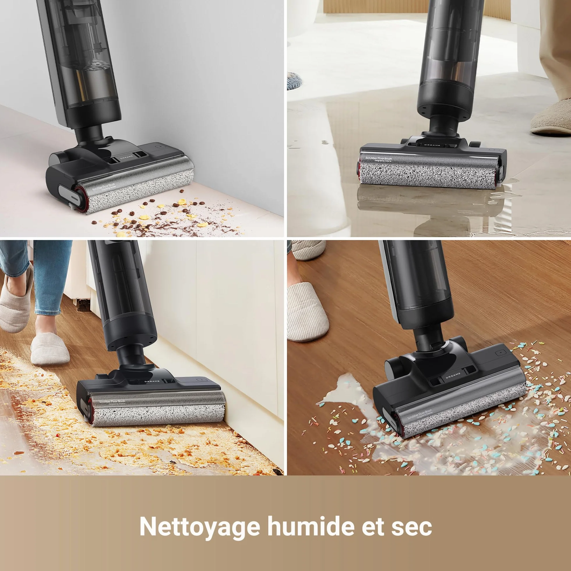 Dreame H12 Pro Ultra Aspirateur Laveur sans Fil 16000 Pa Brosse 2 Bords