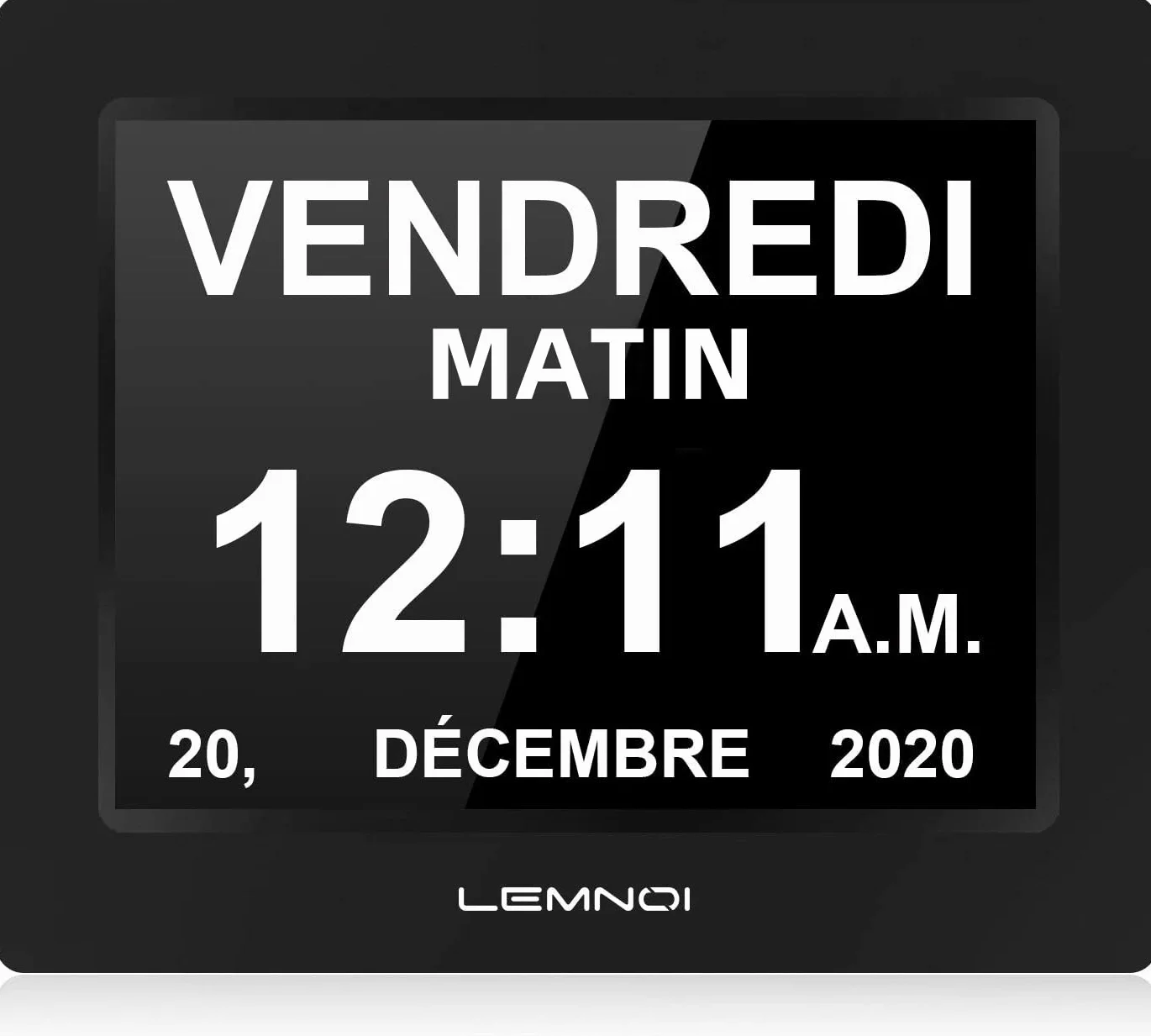 LEMNOI 8" Horloge Numérique LCD Calendrier N10 Auto Dimming HD Display 8 Langues