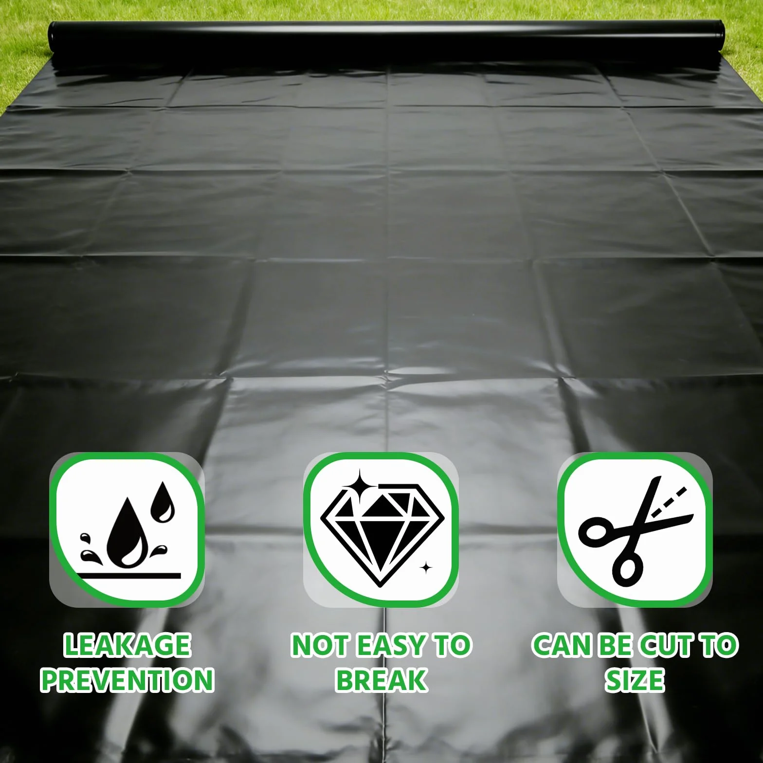Bâche Noire Pour Bassin PVC 0,2 mm 4 x 5 m Imperméable