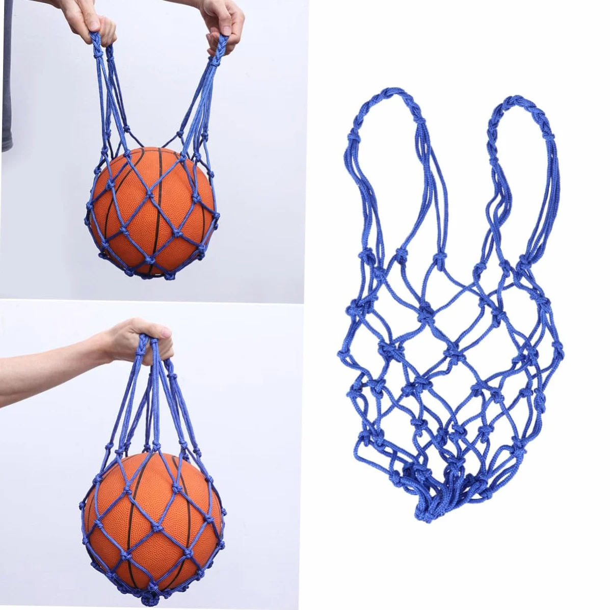 de Rangement Maille Nylon Renforcé avec Cordon de Serrage de Transport pour Ballon de Basket Football Bleu et Résistant à Eau pour Écoles et Entraînements