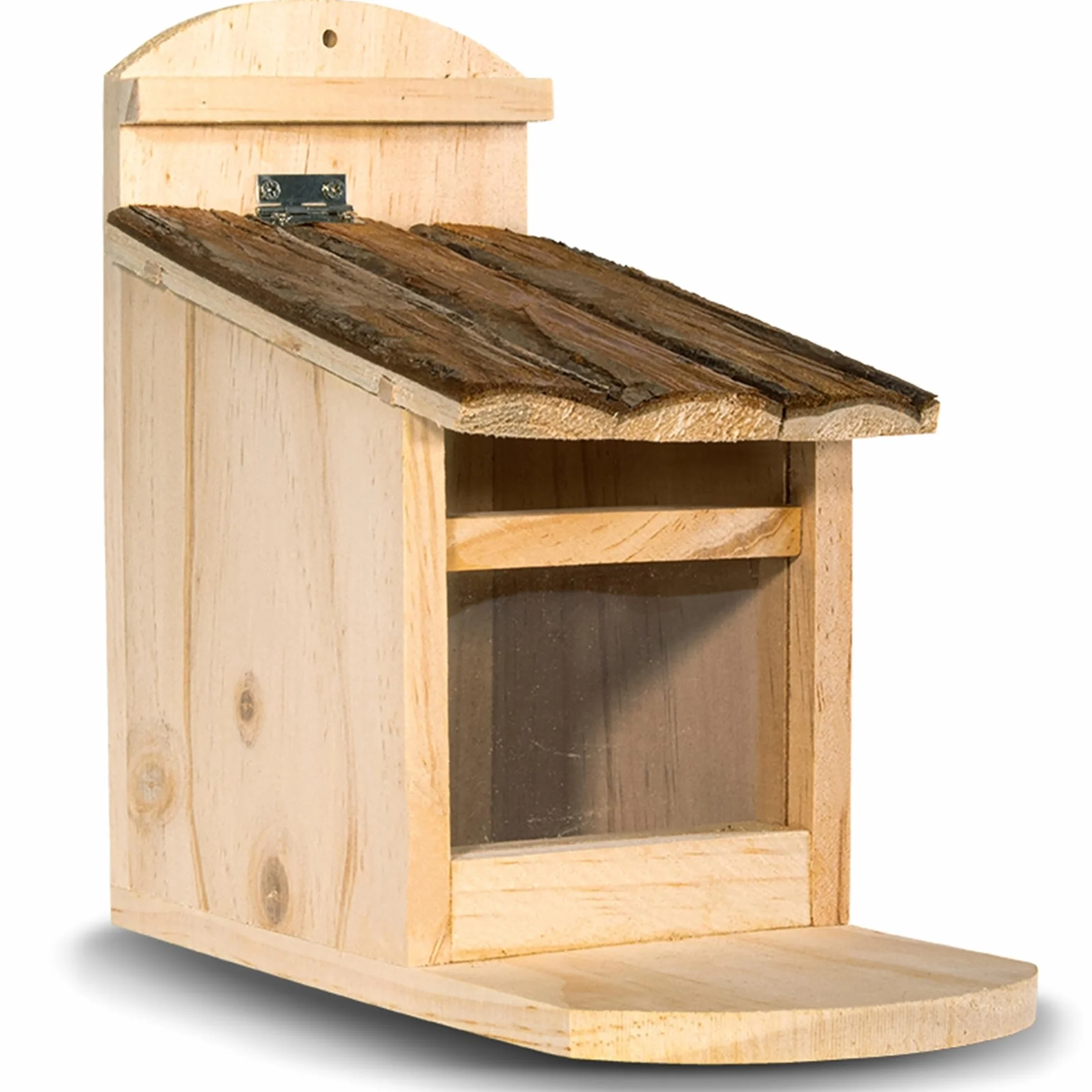 GARDIGO Mangeoire Écureuil Extérieur avec Toit Ouvrant Distributeur Nourriture en Bois