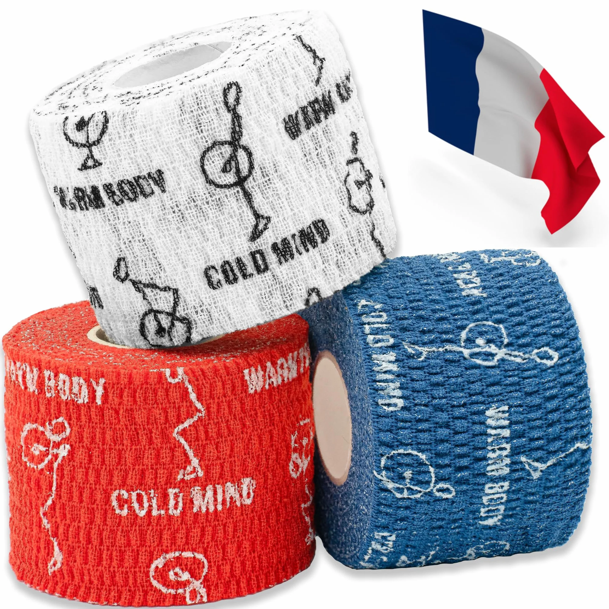 WARM BODY COLD MIND Bande de Pouce Preuve de la Sueur - Tape Crossfit, Ruban d'Haltérophilie Musculation Weightlifting, Hook Grip Tape Athlétique