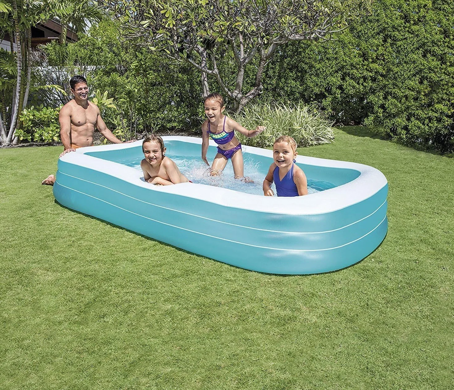 Intex Piscine Rectangulaire Givrée Bleu 305x183x56 cm