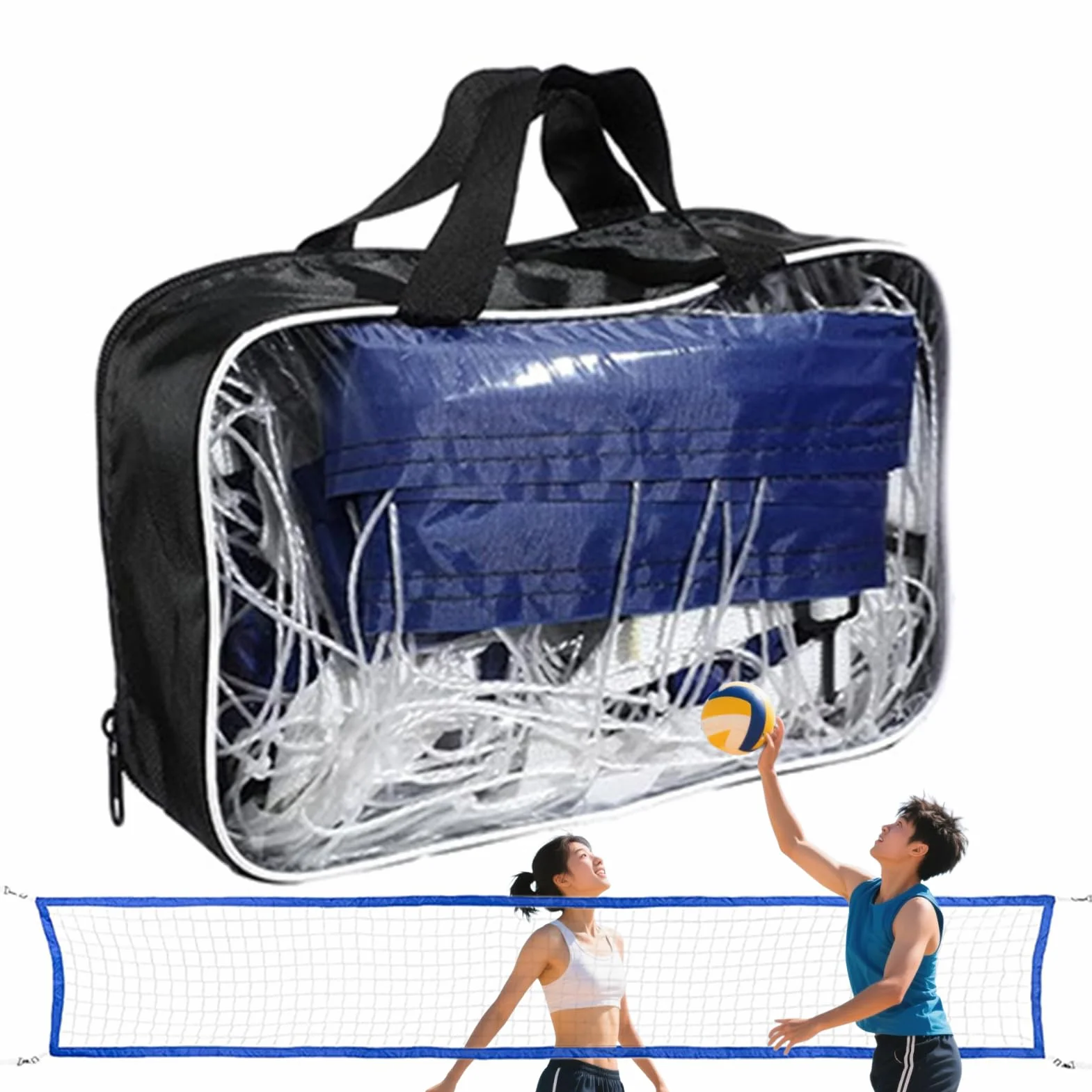 Filet de Volley-Ball pour Piscine 4,5 x 0,9 m Portable Résistant Jardin