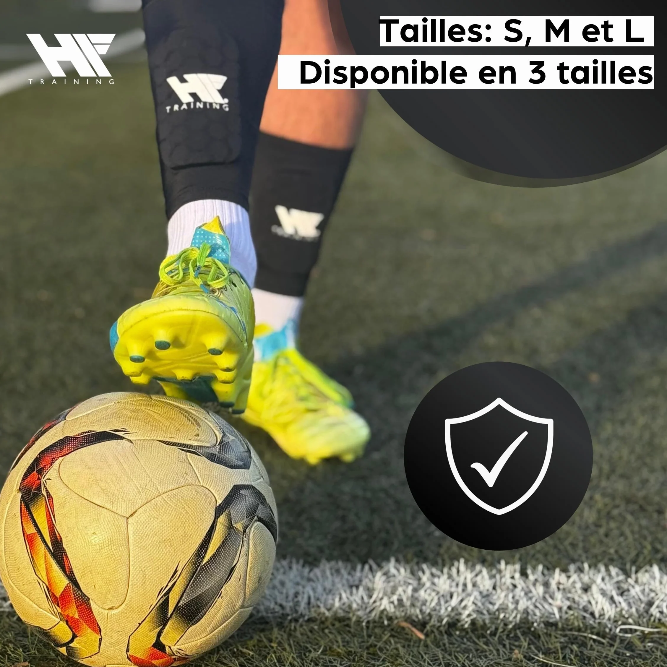 Protège-Tibias de Football 3 en 1 pour Homme, Femme et Enfant avec Chaussette intégrée (Taille S-L) - Protection Tibia avec Chaussette - Protection maximale des Tibias et protège-Tibias