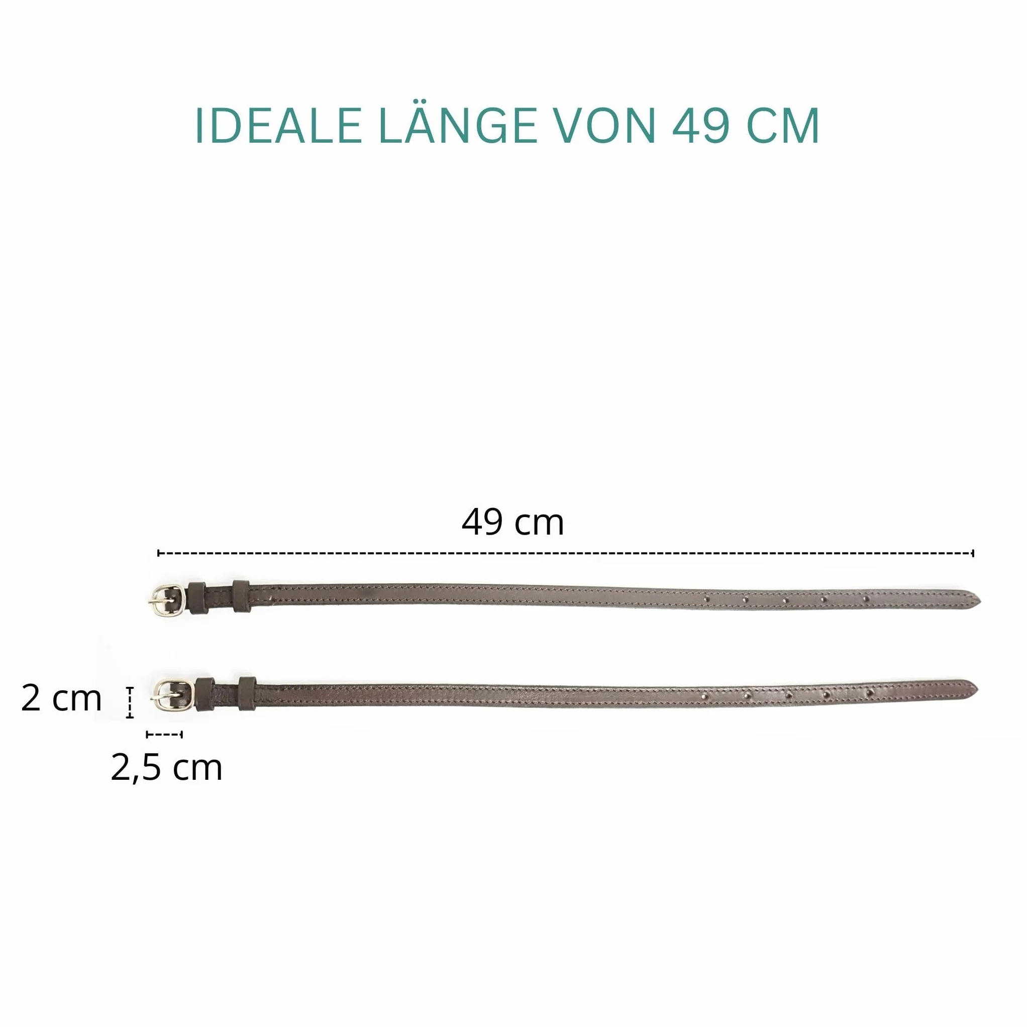 Pferdelinis Lot de 2 sangles d'éperons en cuir pour éperons - Sangle de rechange réglable - Maintien parfait - Marron