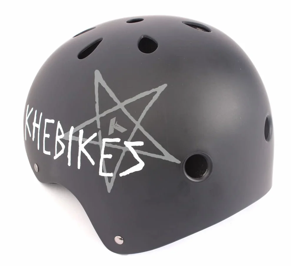 KHE Pro BMX Freestyle Casque Enfants Skate Scooter Mat Noir Taille S 48-54cm
