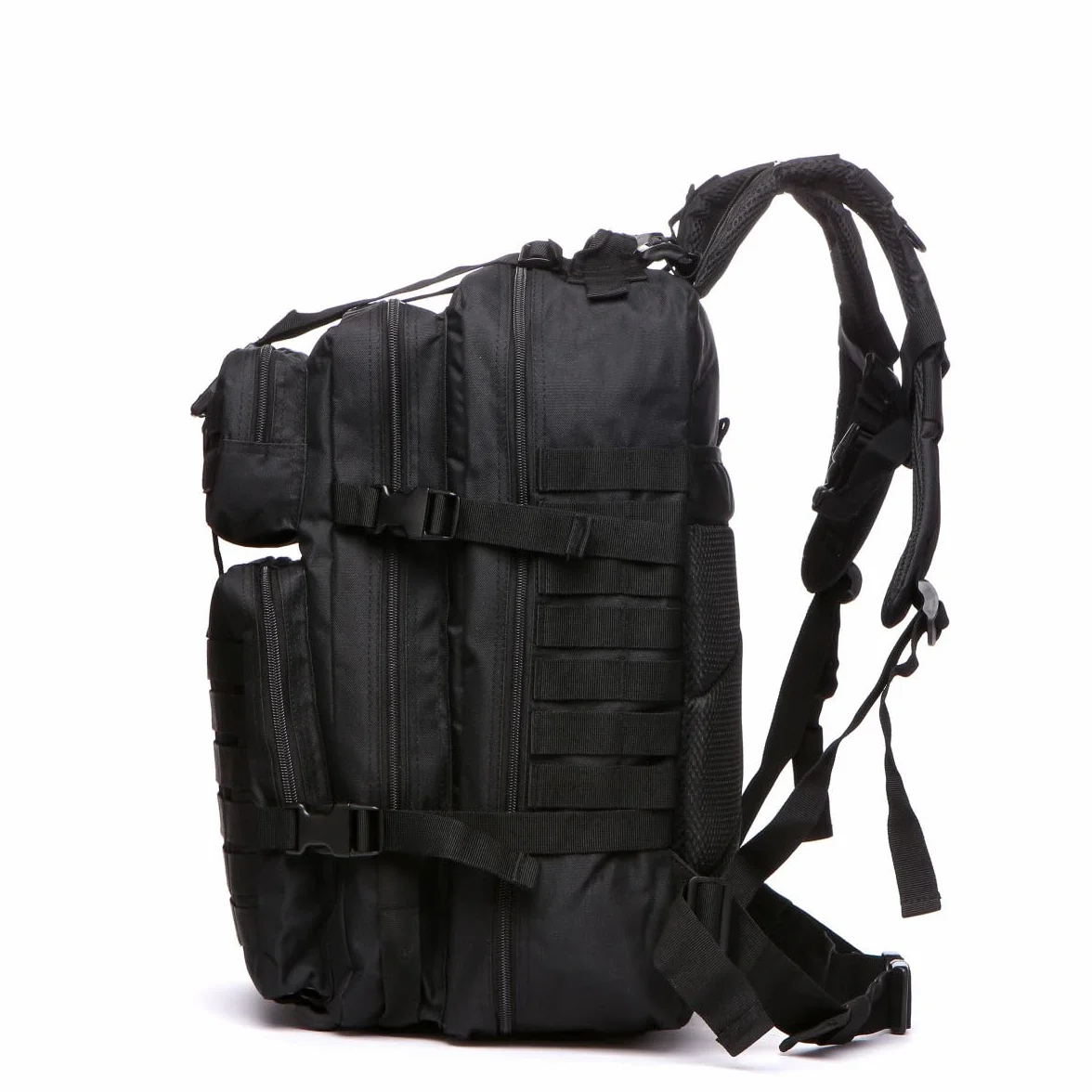 Sac À Dos Tactique 50 Litres - Grande Capacité Système MOLLE Militaire Imperméable Idéal Pour Urgences De 3 Jours Chasse Randonnée Et Camping Sac À Dos Pour De Plein Air (Noir)