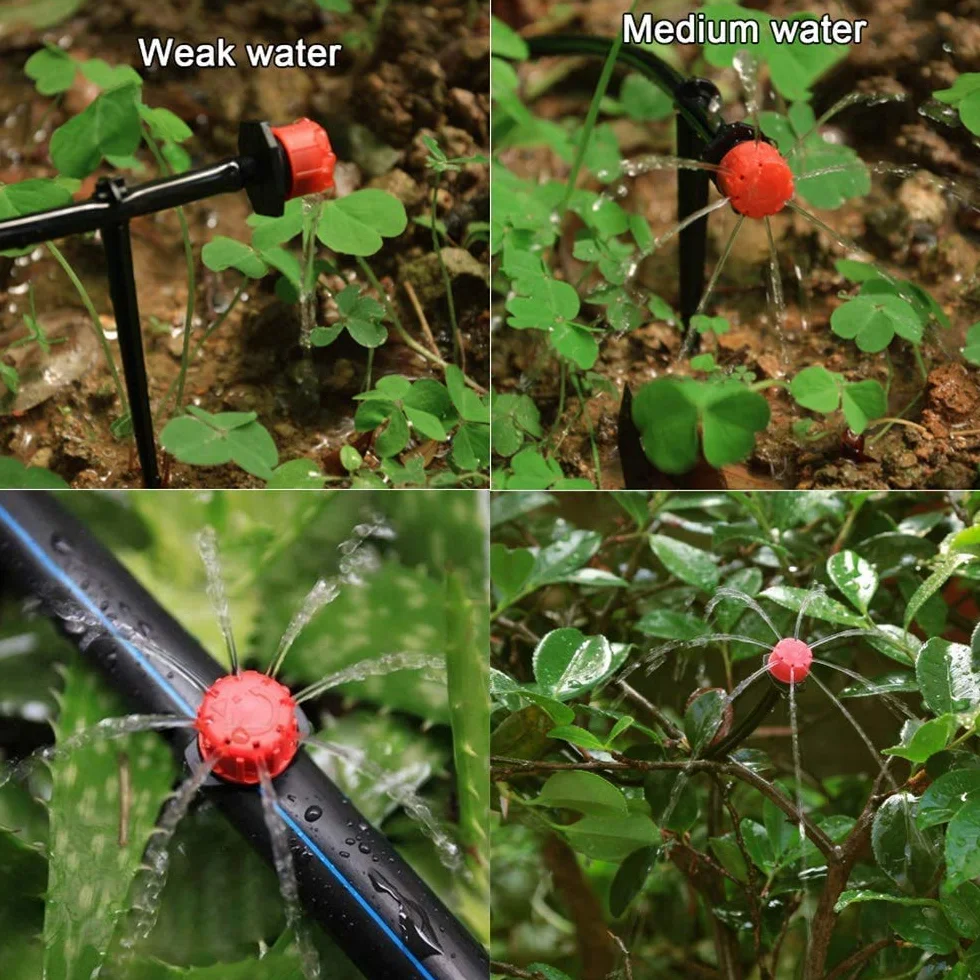 Goutteurs d'irrigation réglables, 100pcs Kit système goutte à goutte avec buses de brumisation