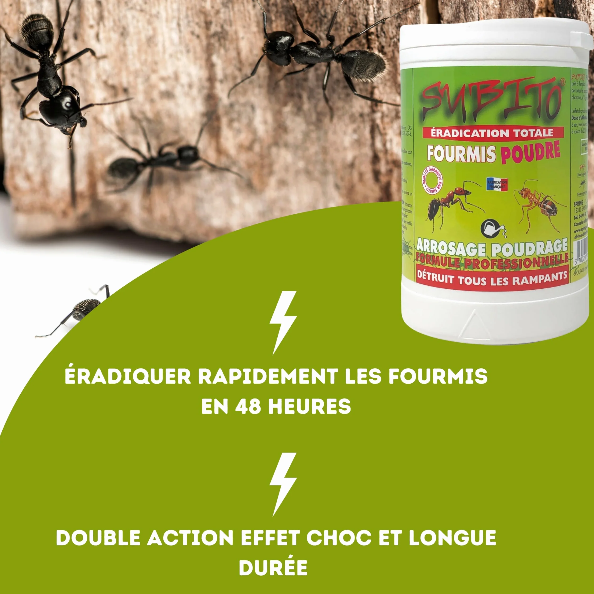 Anti Fourmis Poudre 400G - Fourmicide Puissant Intérieur Extérieur