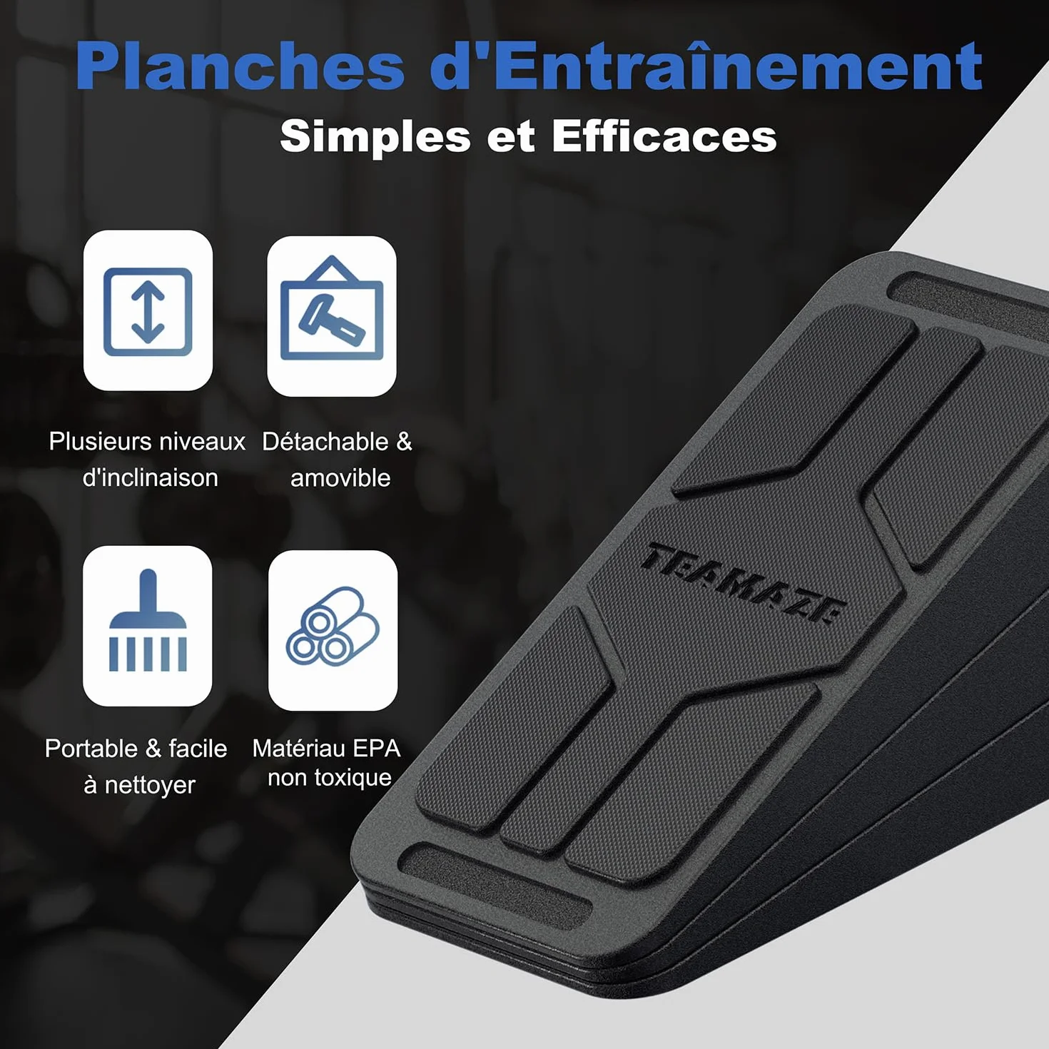 BOOSTEADY Planches Inclinées Antidérapante, 3/6PCS Slant Board, Planche d'Étirement Mollets Réglables