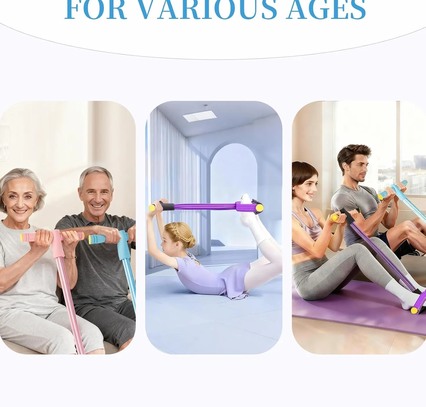 Bande de Résistance Musculation 6 Tubes avec Pédale – Élastique Sport Maison Fitness, Entraînement d'étirement de la Taille, des Bras et des Jambes