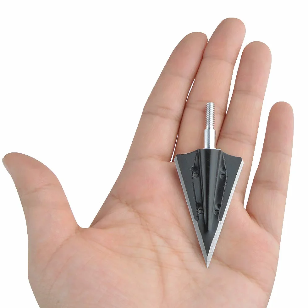 SHARROW 6 pièces Pointe de Flèche de Chasse 125 Grains Broadheads Tête de Flèche de Tir à l'arc 2 Lames Fixes Chasse Points pour Flèches de Carbone Flèches d'arbalète