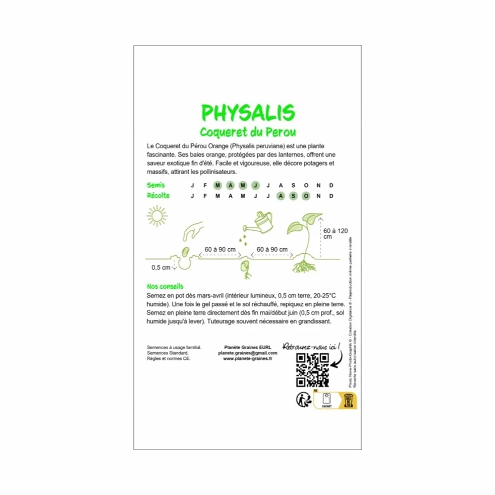 Physalis Peruviana graines - coqueret du perou 150