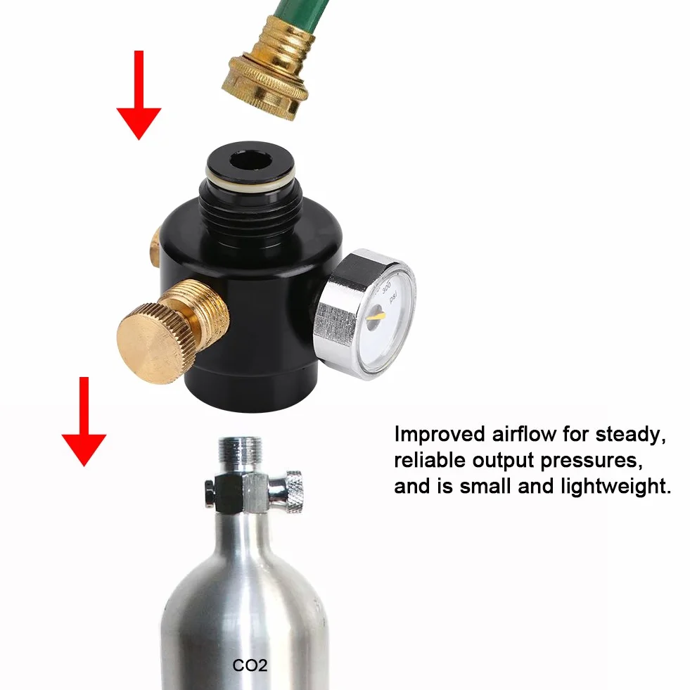 Fdit Mini régulateur de pression de CO2 en alliage d'acier Co2 & Compress, régulateur de pression d'air, sortie réducteur de pression, régulateur de gaz 0-300 psi
