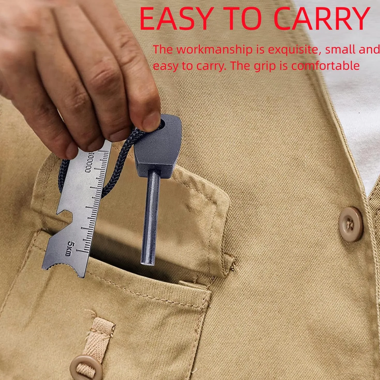 Pierre à Feu Briquet Silex Magnésium Briquet Kit Fire Steel Allume Feu Survie Inclu Grattoir Multi Outils Et Sifflet 20000 Gerbes D'étincelles pour Randonnée Camping Et Bushcraft Survie Traditionnel