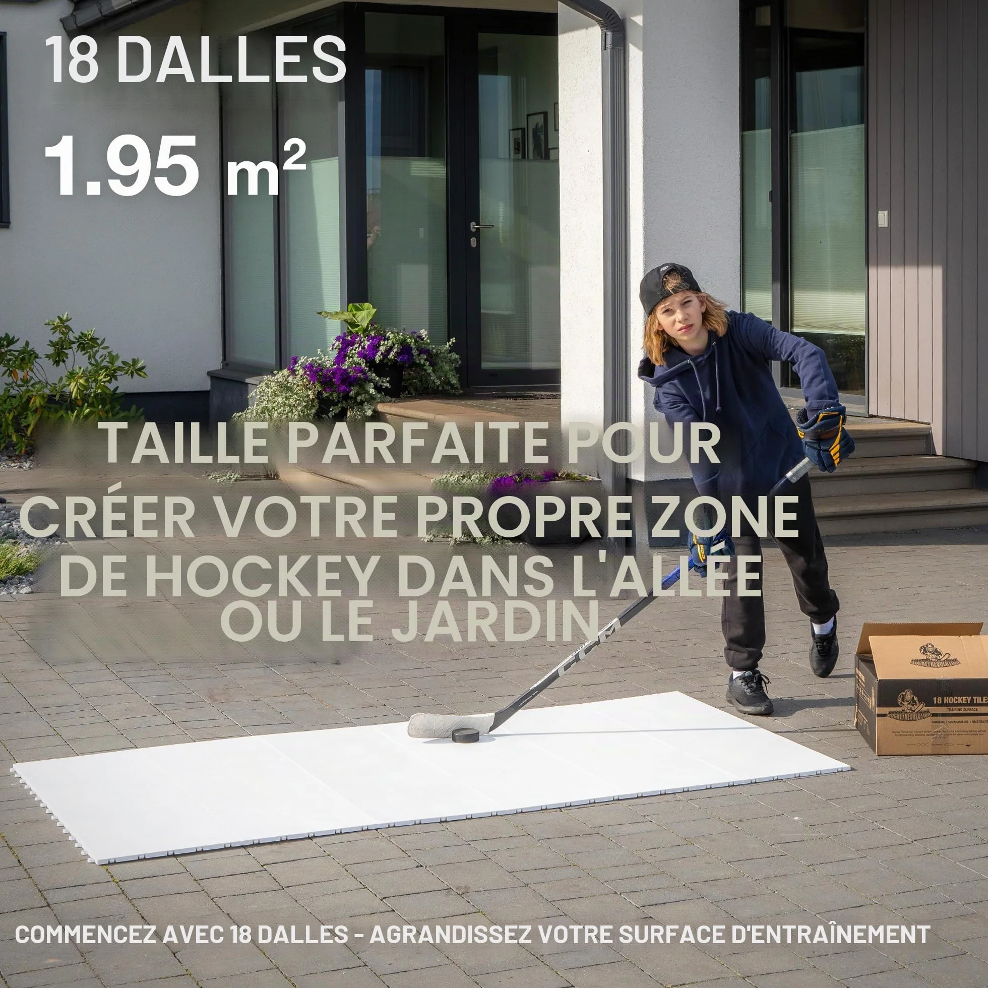 Hockey Revolution Dryland Dalles de Sol – Surface d'entraînement imbriquée Lisse pour Tirer, Passer – Intérieur et Extérieur