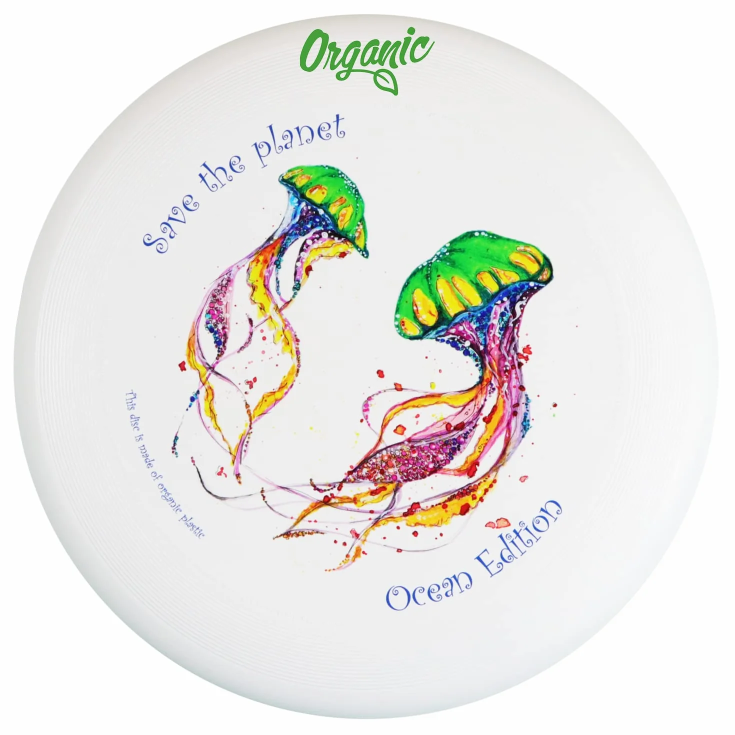 eurodisc Ocean Profi Ultimate Frisbee Disque frisbee professionnel 175 g – Plus de 100 m de trajectoire stable – En matières premières 100 % renouvelables – Motif Save The Planet – Cadeau 7 ans garçon