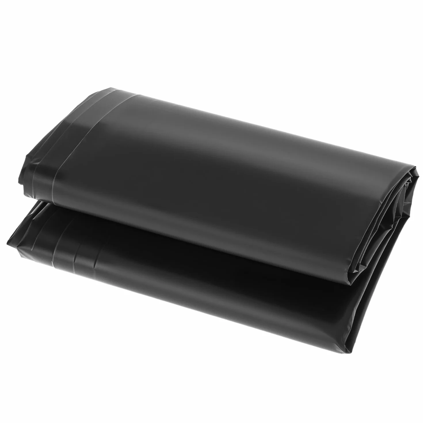 QWORK Bâche de Bassin en PVC 2 m x 2 m Noire PEHD pour Étang