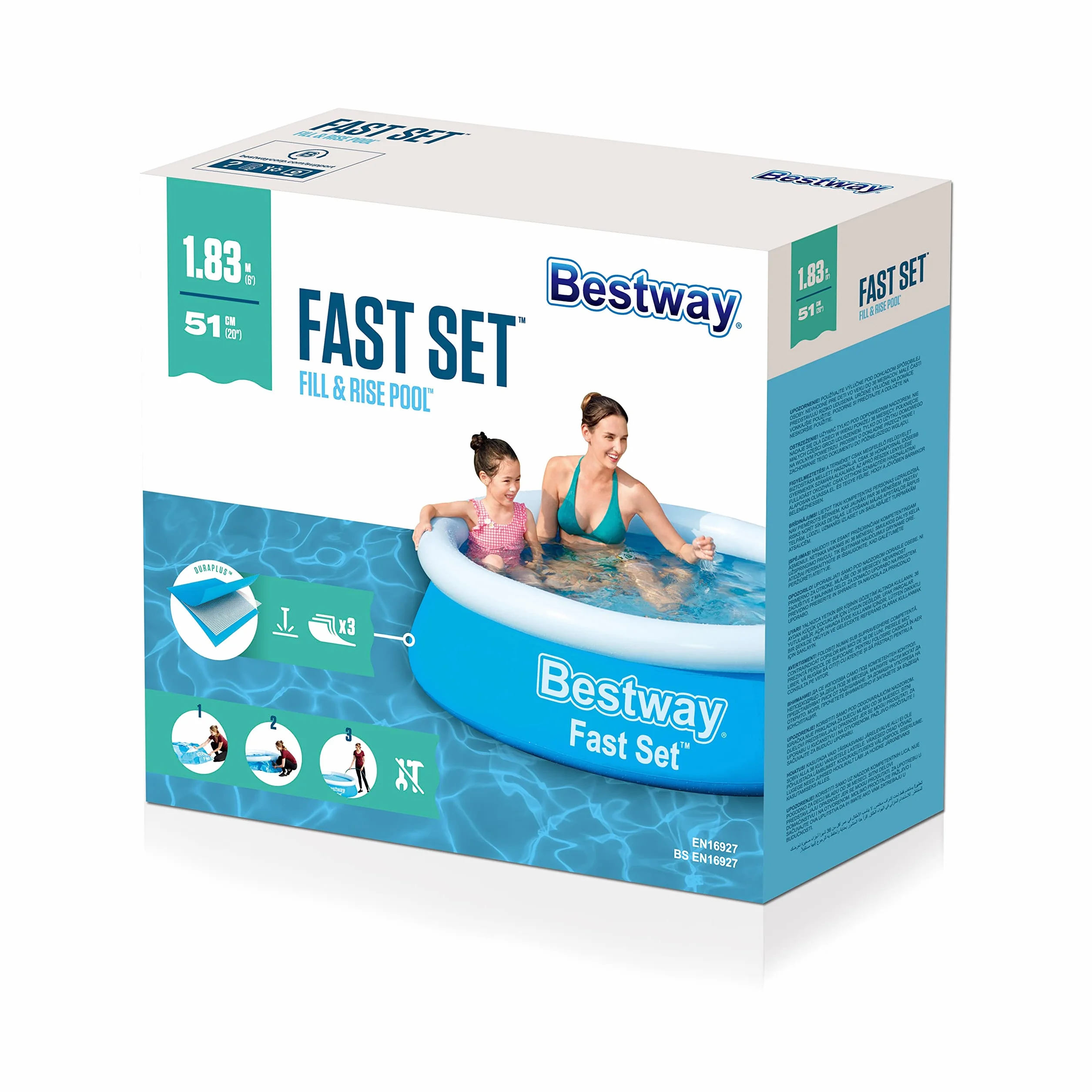 Bestway Fast Set™ Piscine Hors Sol Ronde 183 x 51 cm Bleu