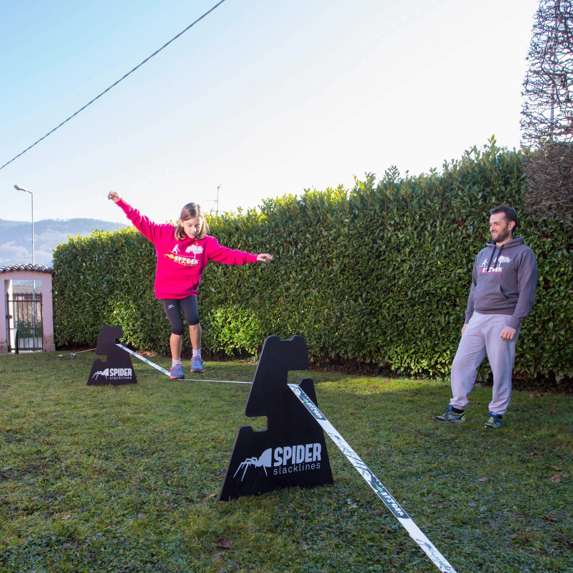 Support 3 Hauteurs Slackline 30 ou 50 ou 70 cm - Support en Bois - Accessoires Slackline en Bois, Ancrage Mural ou au Sol, Intérieur ou Extérieur - Fabriqué en Italie