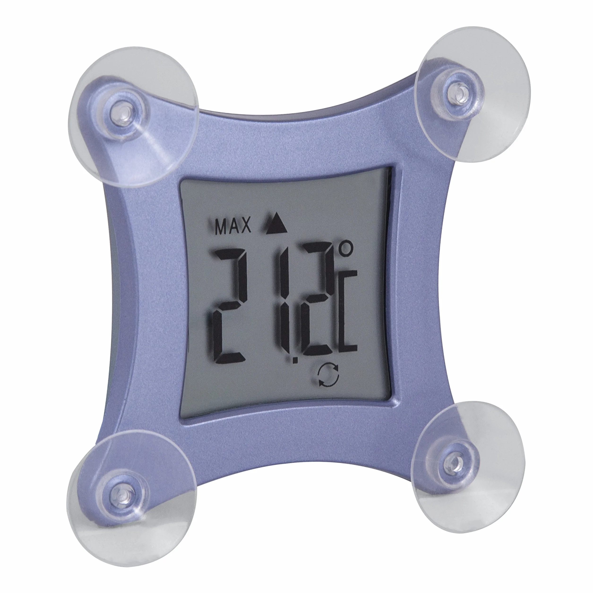 TFA Dostmann Thermomètre de fenêtre numérique Poco 30.1026, température extérieure, résistant aux intempéries, bleu métallique