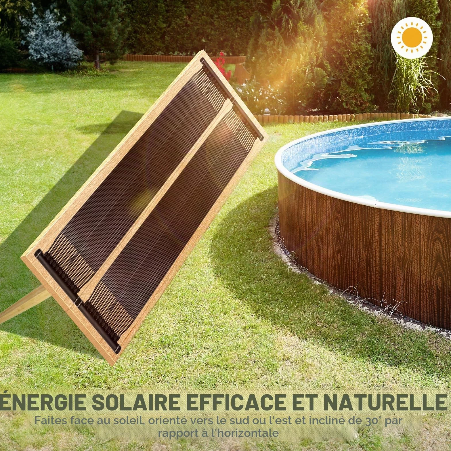 Chauffage Solaire pour Piscine 75x600 cm Tapis Solaire 4,5㎡ Résistant aux UV
