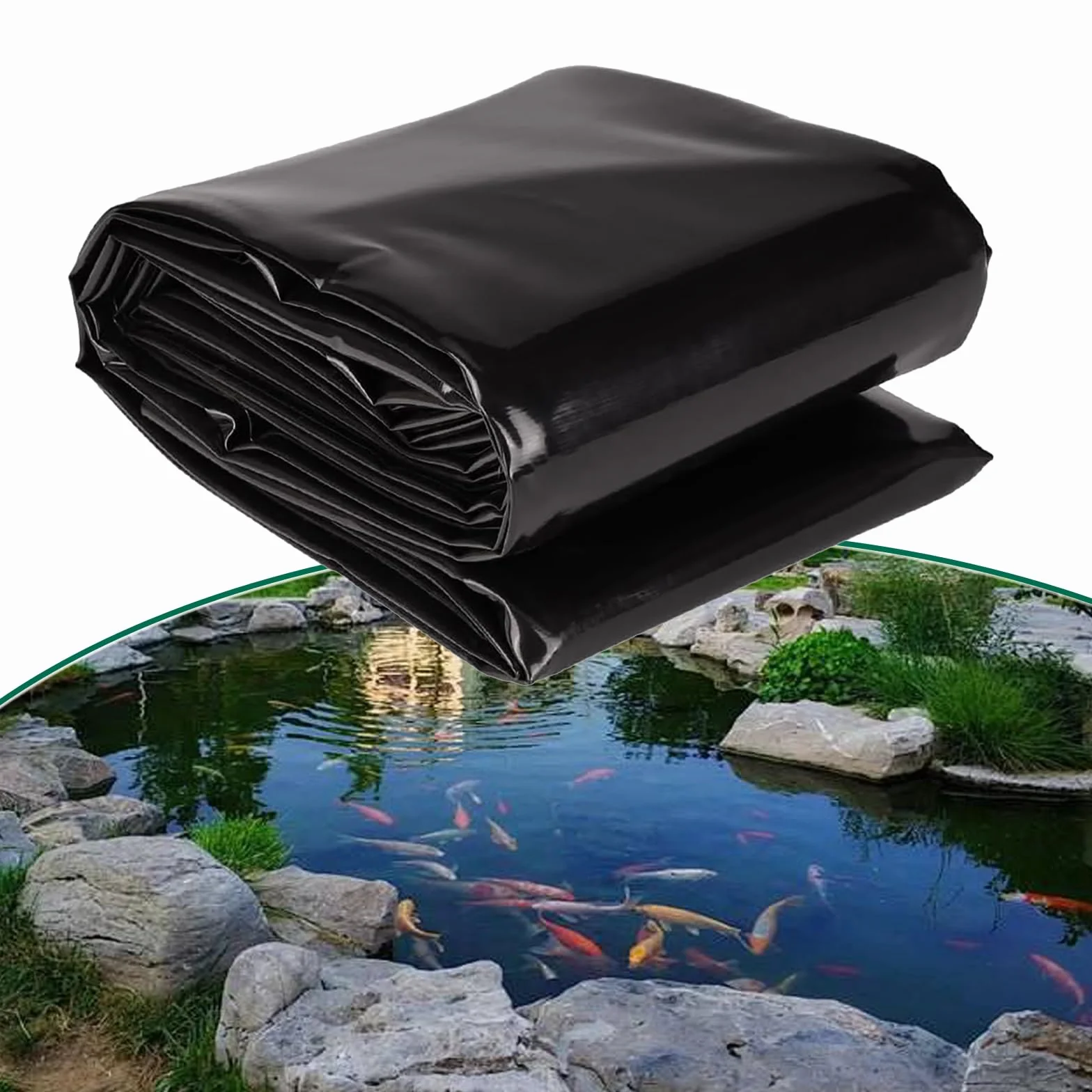 Bâche pour Bassin 7x7m Caoutchouc Liner pour Étang Koi Cascades (6x6m)