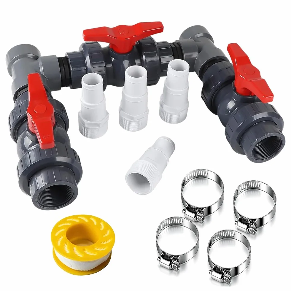 Kit de raccordement de piscine avec pompe à chaleur, diamètre 50 mm, tuyaux 32 mm et 38 mm, chauffage solaire