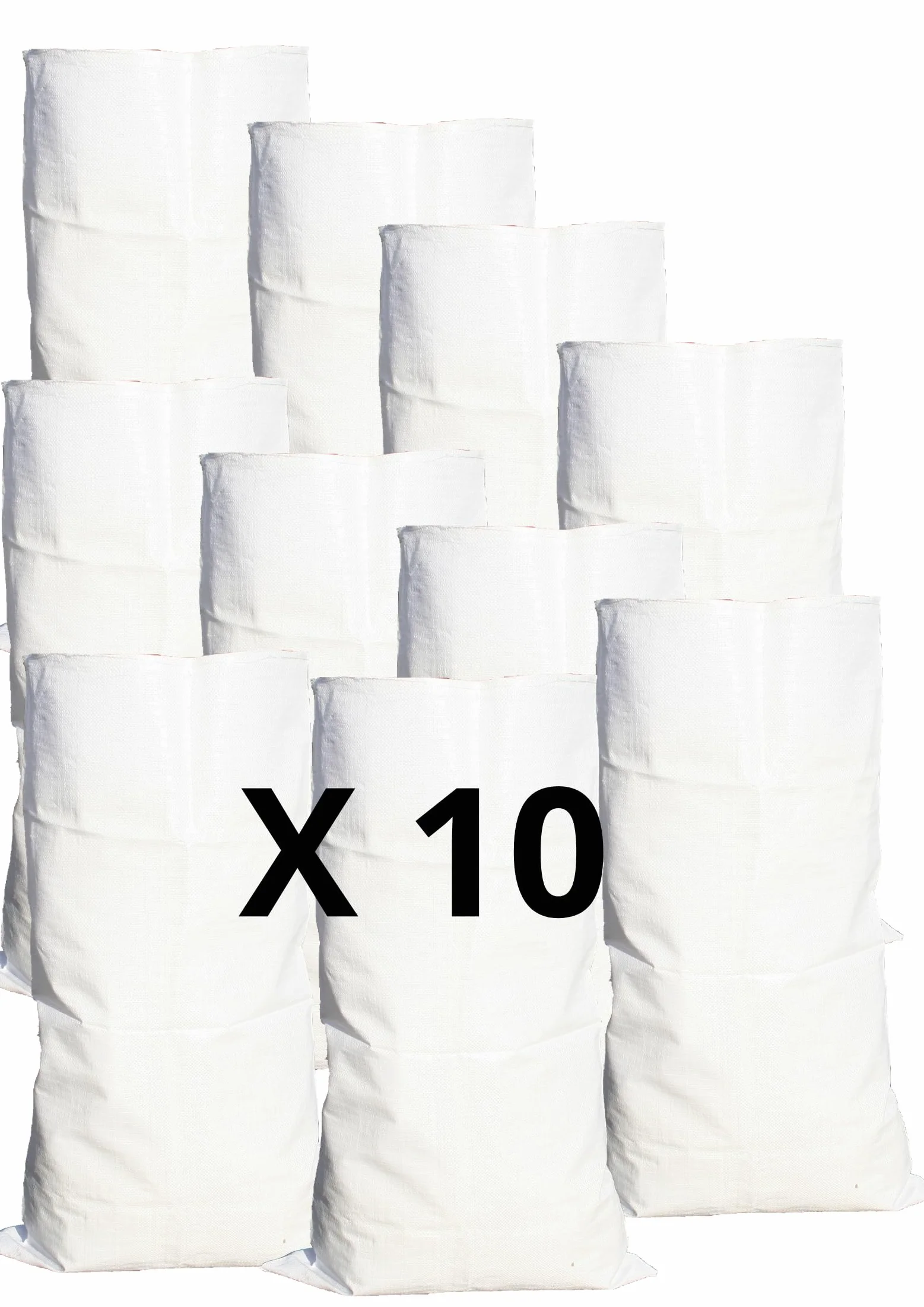 Sacs à Gravats 55x95 cm Polypropylène Tissé 55 kg Réutilisable Blanc