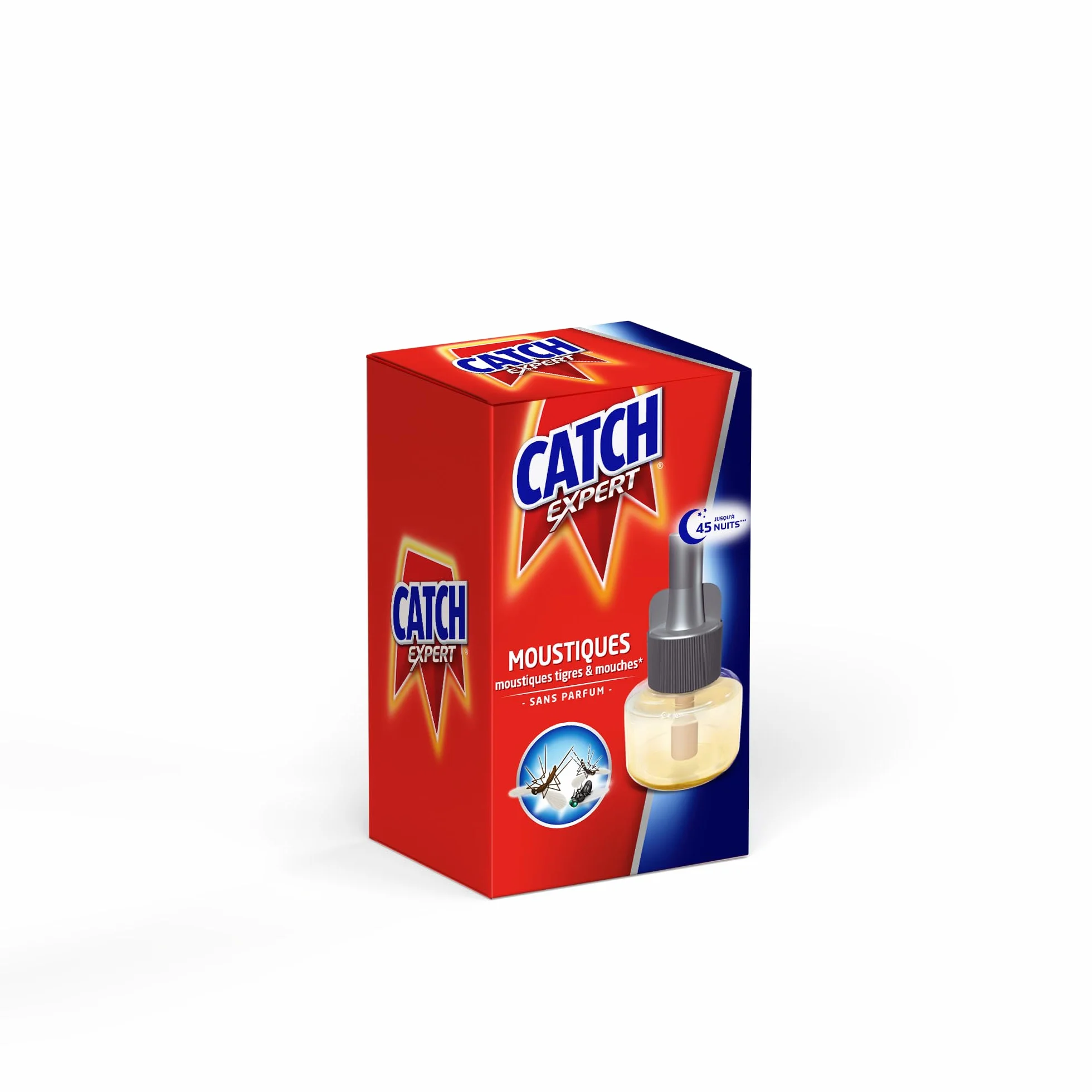CATCH Recharge Diffuseur Electrique Anti-moustiques Liquide sans Parfum 45 Nuits