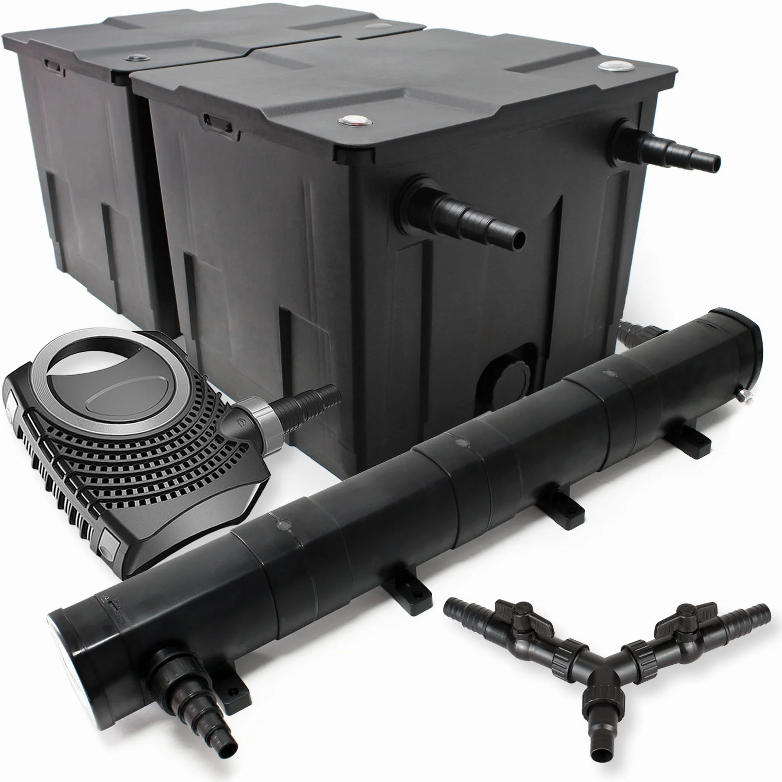 SunSun CBF-350B NEO10000 SuperECO CUV-272 Kit Filtre Bassin 60000L Biologique Pompe 10000l/h 80W Lampe UV 72W Y-Distributeur