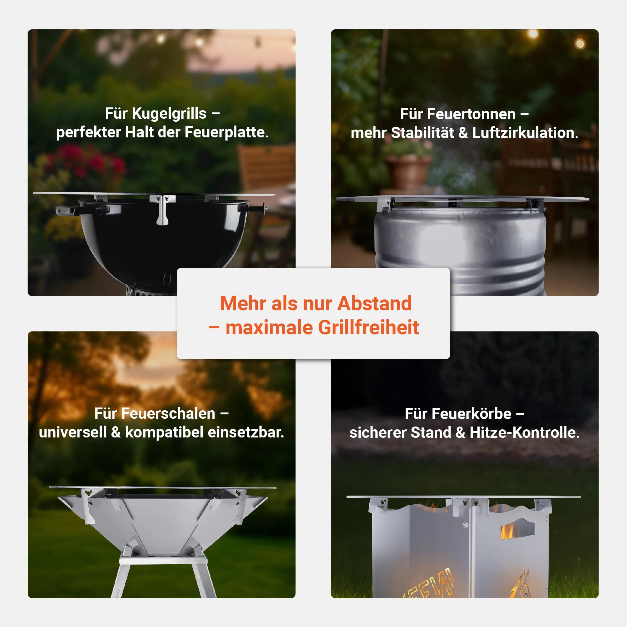 FENNEK Lot de 4 supports d'espacement universels pour plaques de feu
