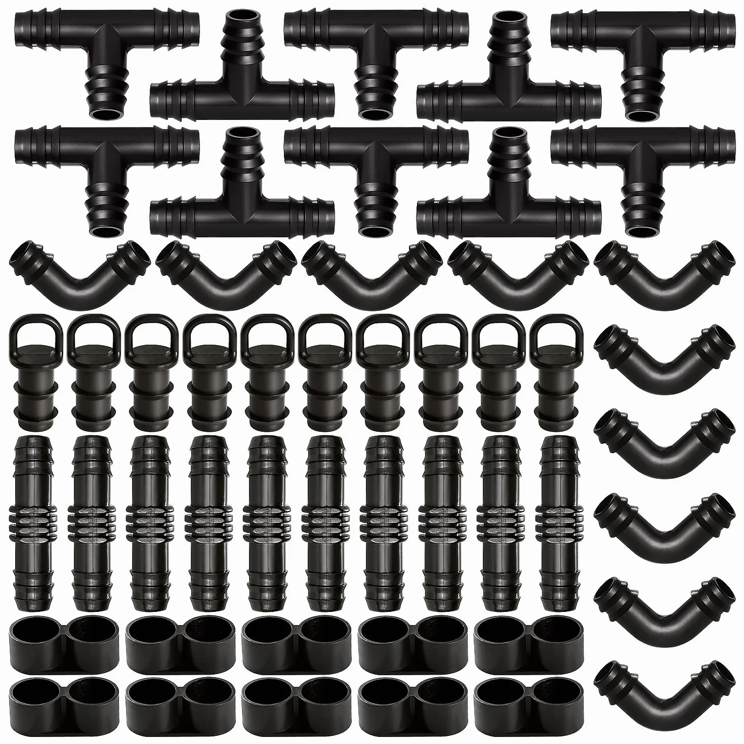 VooGenzek Raccords d'Irrigation 50 Pièces pour Tubes 16mm, Connecteurs Barbelés pour Système d'Arrosage