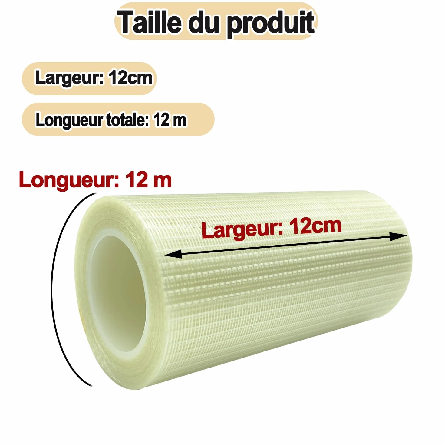 Ruban de réparation d'auvent de camping-car de 12cm×12m, tente, couverture de bateau, ruban de réparation de toile, ruban de réparation étanche